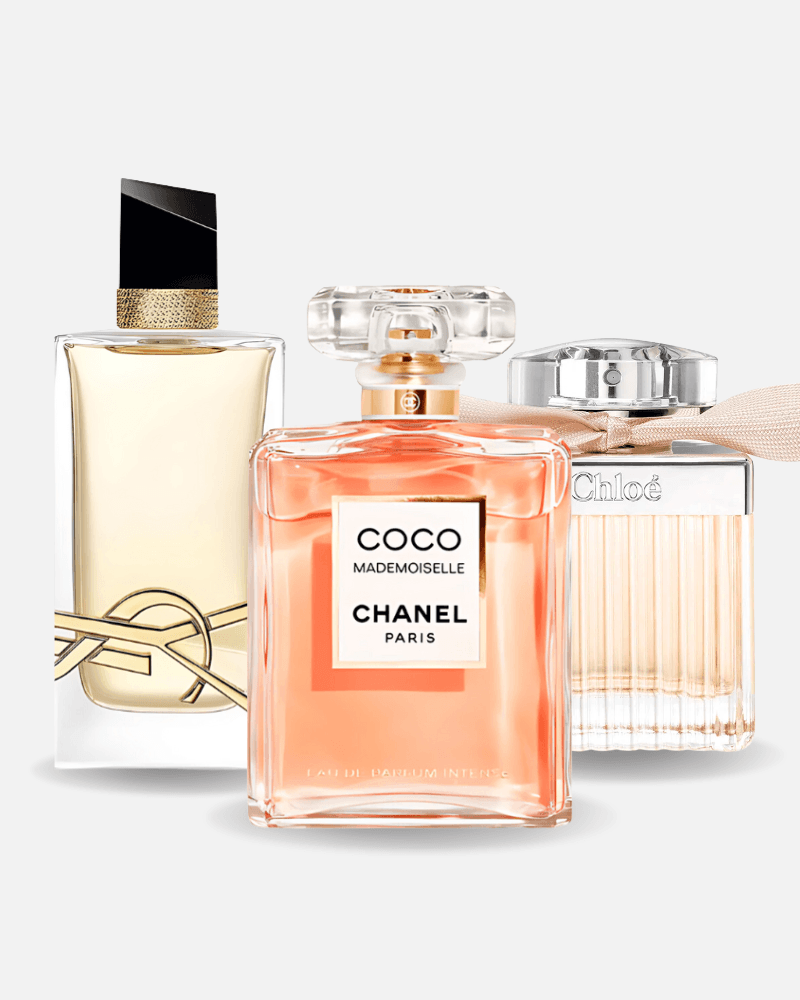 Combo de 3 perfumes Chanel COCO MADEMOISELLE, Yves Saint Laurent LIBRE e CHLOÉ 100ml