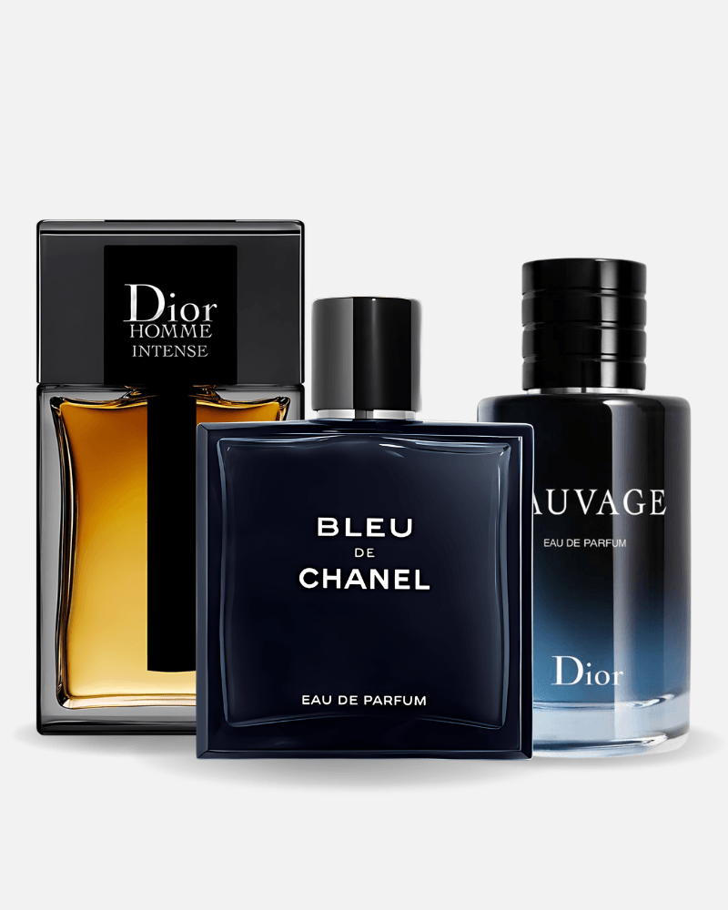 Combo de 3 perfumes Sauvage Dior, Bleu de Chanel, Dior Homme Intense 100ml