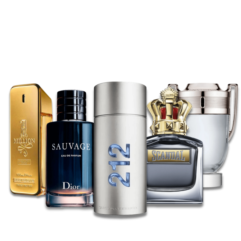 Combo 5 perfumes: Paco Rabanne ONE MILLION, Dior SAUVAGE, Paco Rabanne INVICTUS, 212 Men NYC, SCANDAL 100ml