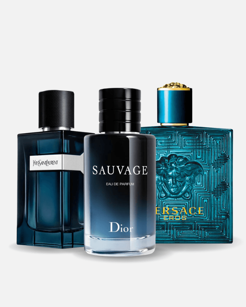 Combo de 3 perfumes Dior SAUVAGE, Yves Saint Laurent Y MEN y Versace EROS 100ml